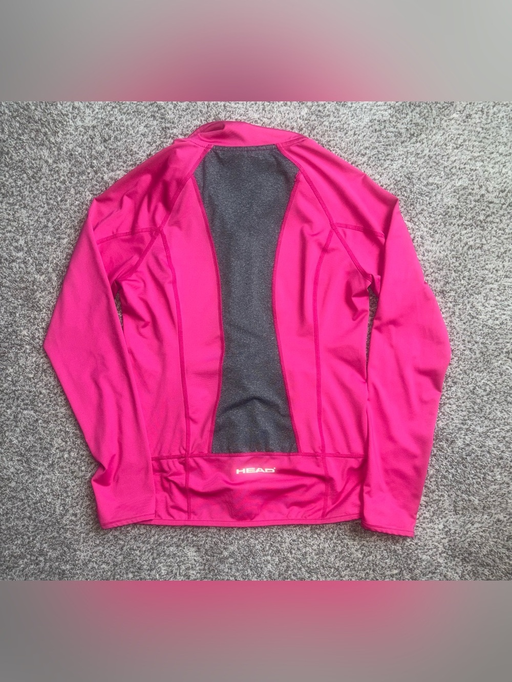 Y2K Barbie Pink HEAD Athletic Zip Up Jacket Small Sporty Gym Girl Athleisure - Picture 4 of 4